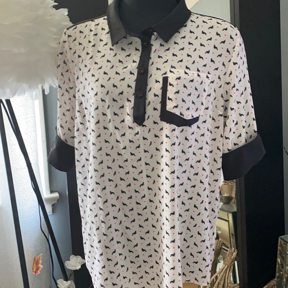 Retro bowler look blouse